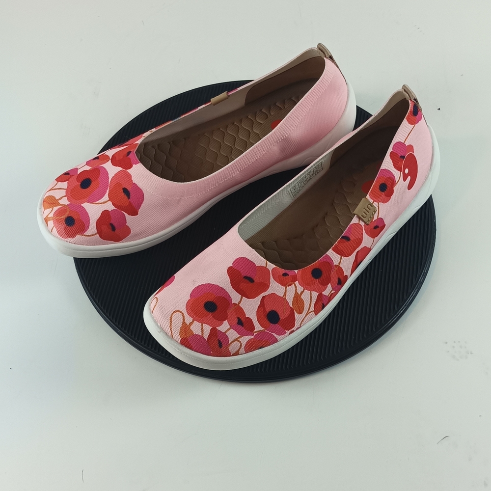 Uin Floral Pink Women's Flats Women's Size 10.
